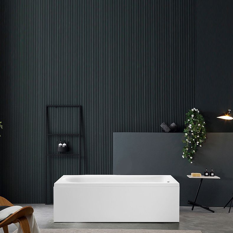 Modern Acrylic Home Bathtub Freestanding Rectangular Tub in White