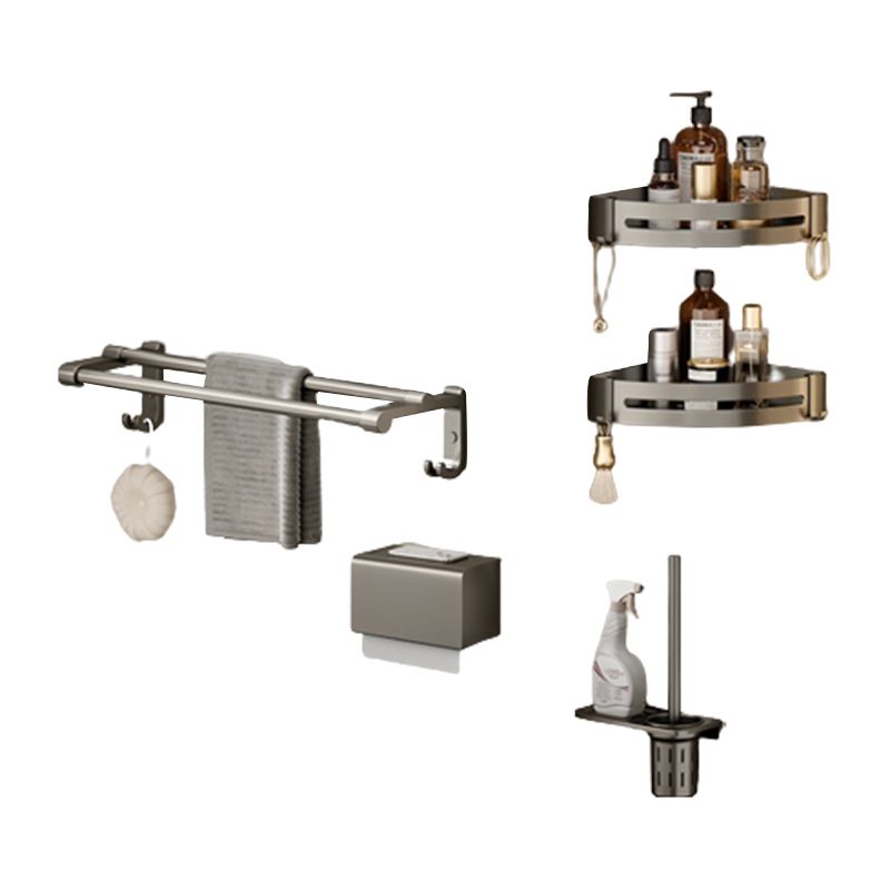 Modern Bath Hardware Set Grey Bath Shelf Paper Holder Bathroom Set
