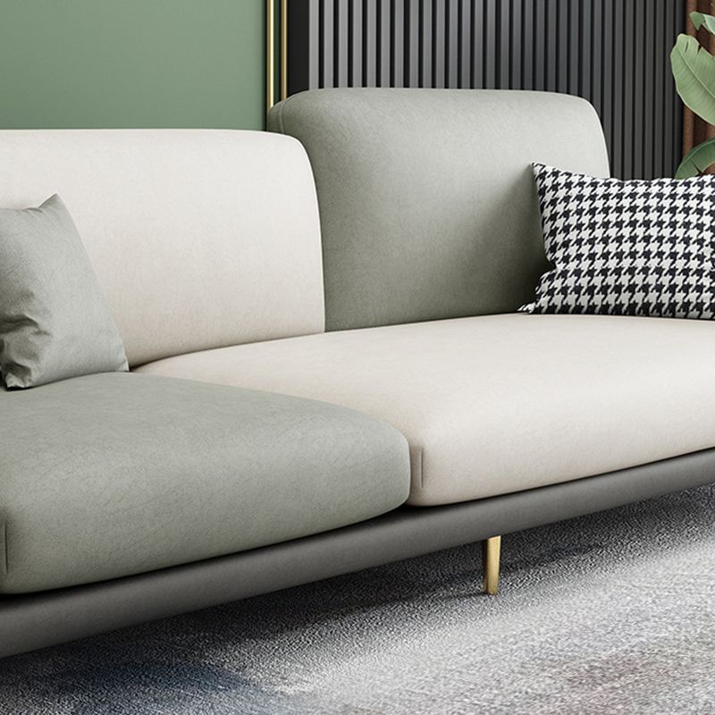 34.64" H Round Arm Sofa with 3 Pillows Modern Color Block Sofa