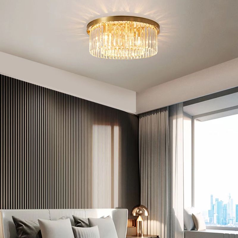 Modern Geometric Flush Mount Lights Crystal Flush Mount for Living Room