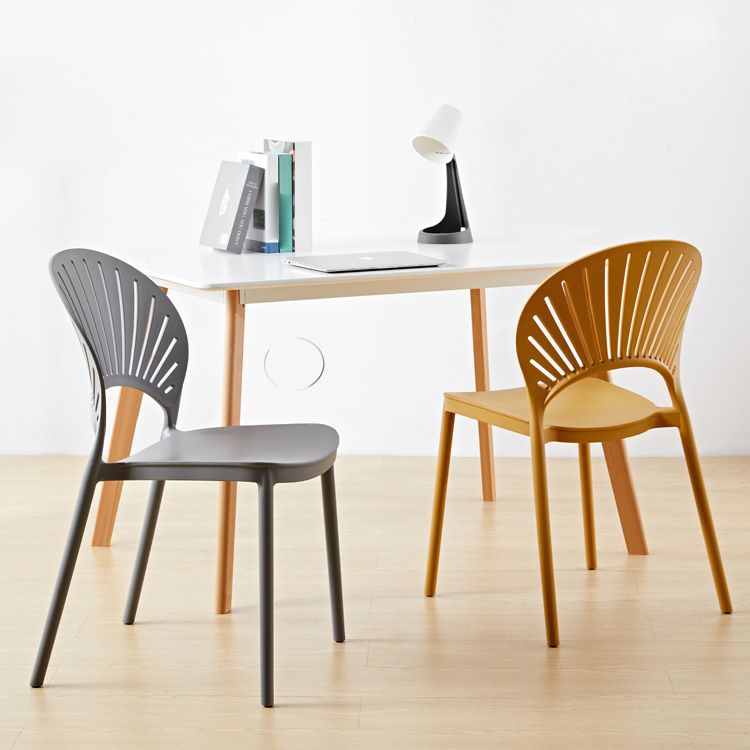 Scandinavian Plastic Dining Armless Chair Kitchen and Dining Room Side Chairs