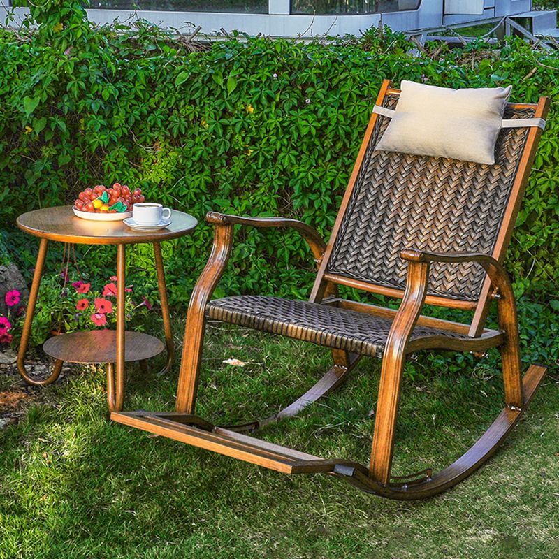 Contemporary Wicker Rocking Chair Reclining 24.8" Wide Rocker Chair for Porch