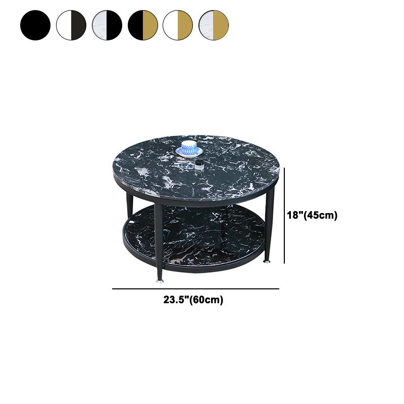 4 Legs 1 Single Coffee Table Modern Marble Round Cocktail Table