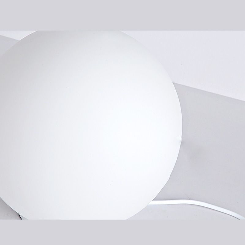 Global White Glass Table Light Minimalist Neuheit 1 Kopf Nachttisch Lampe