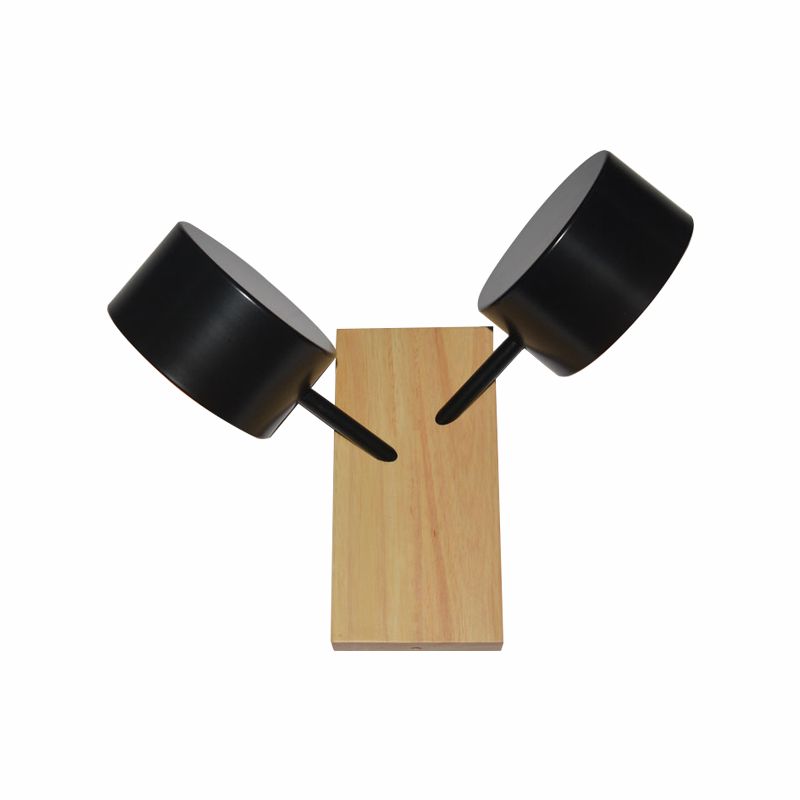 Double tambour Shade Mall Murd Light Contemporary Metal 2 Bulbes Black / White / Blue Wall Lighting Forment pour la cuisine