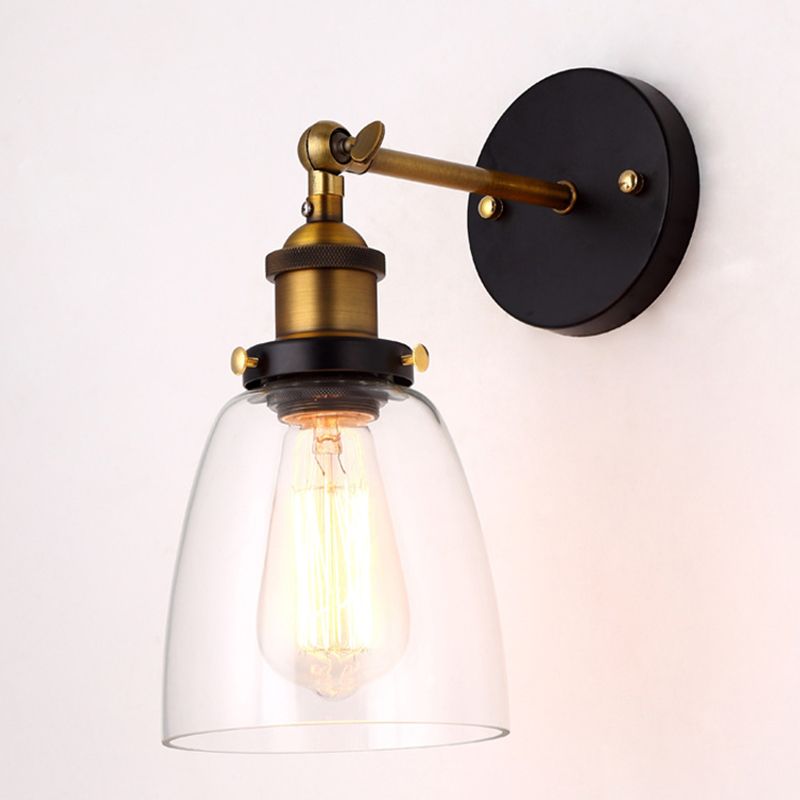 Armed  Wall Light Sconce Modern Minimalist Style Glass  1 Light Sconces