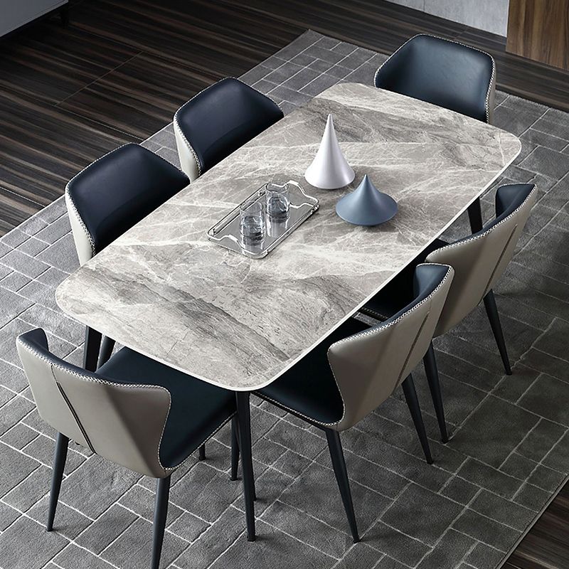 Dining Room Set Contemporary with Sintered Stone Rectangle Table and Chairs