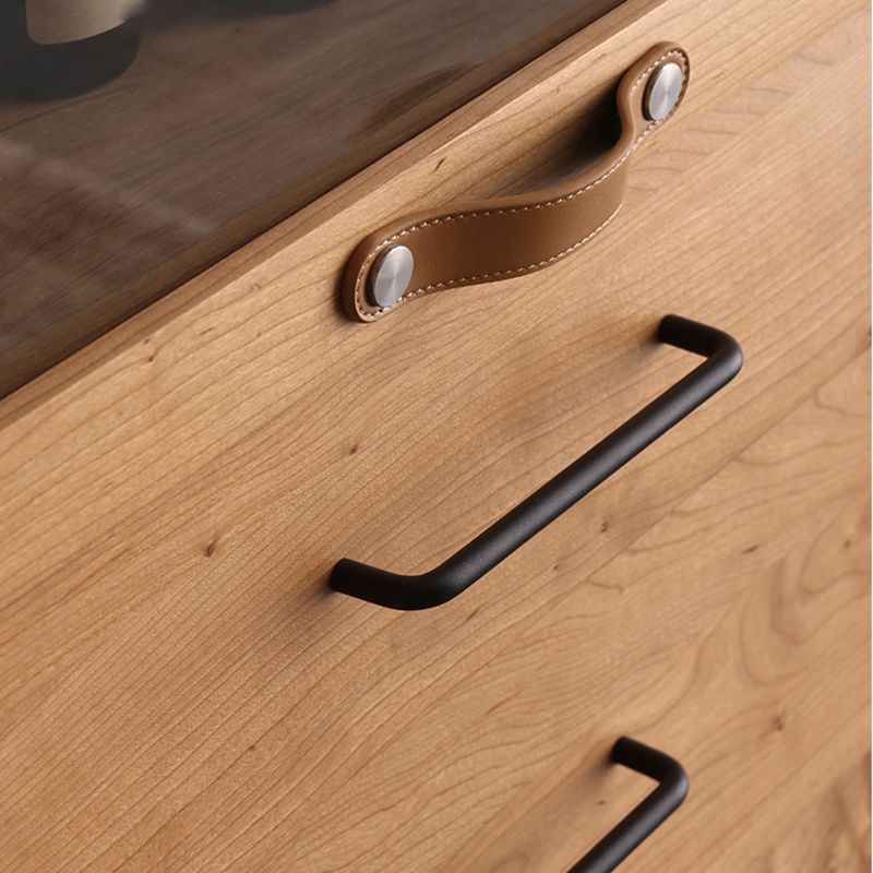 Contemporary Natural Cabinet Solid Wood 4 - Drawer Accent Cabinet