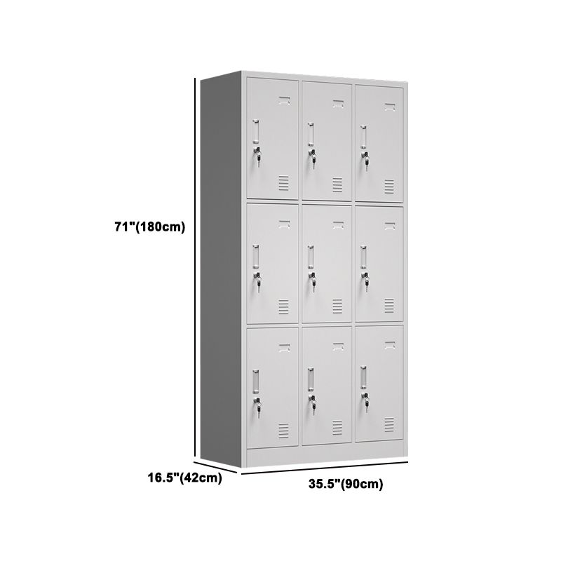 Gray Metal Cabinet for Bathroom Modern Storage Cabinet with Hinged Door
