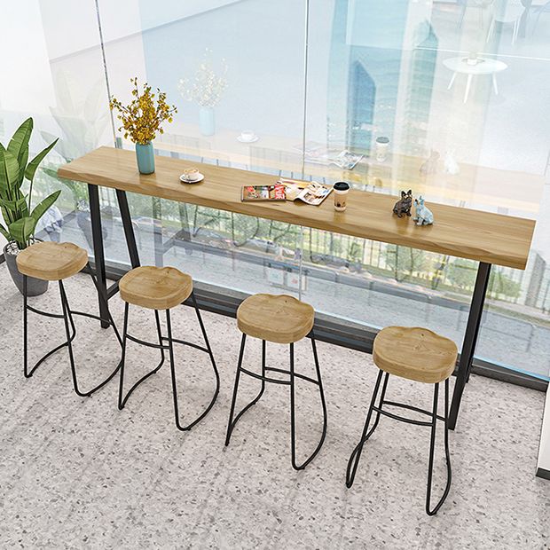 Solid Wood Rectangular Table, Modern Style Home Milk Tea Shop Bar Table