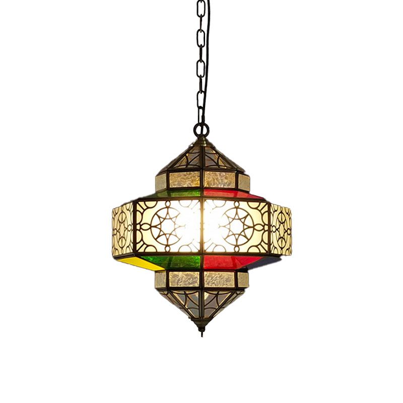 1 Kopfhänger Beleuchtung Art Deco Lantern Metall Hanging Lampe in Schwarz für die Küche
