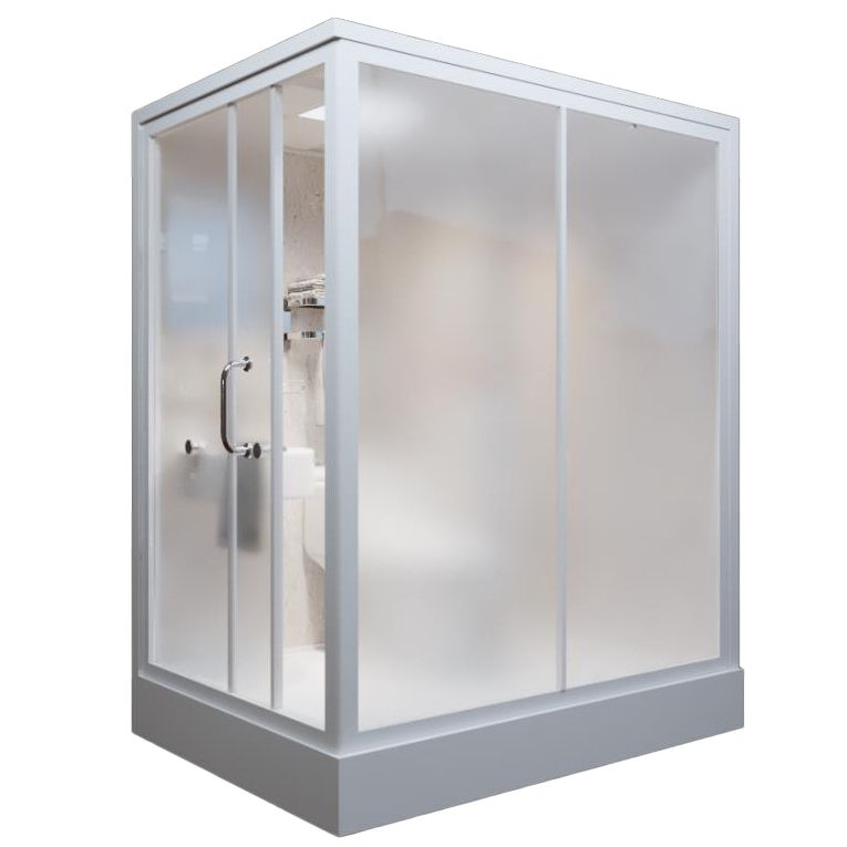 Rectangle Tempered Glass Shower Stall Semi-Frameless Shower Stall