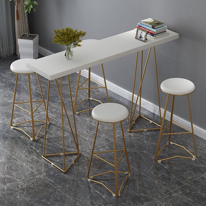 Traditional Luxury Bar Table Set 1/3/5 Pieces Counter Set with Metal Base