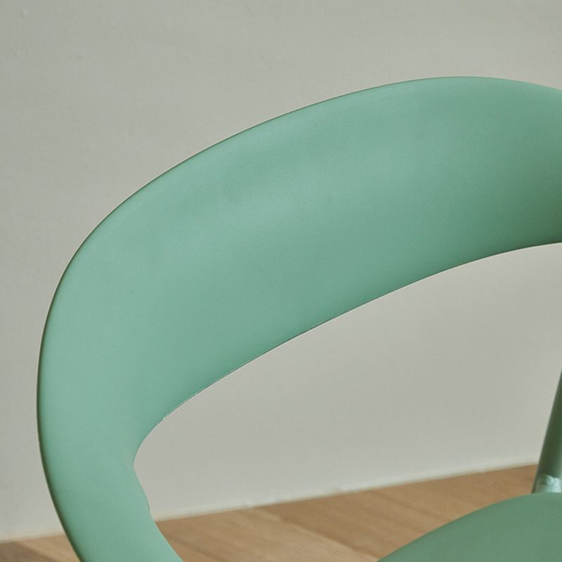 Modern Open Back Side Chair Plastic Arm Indoor Chair with Metal Base