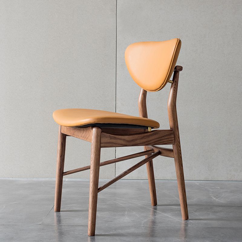 Brown Open Back Contemporary Armless Dining Room Chair for Kitchen