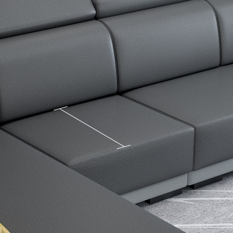 Contemporary High Back Sectionals 39.37" 4-Seater Fabric Square Arm Sofa