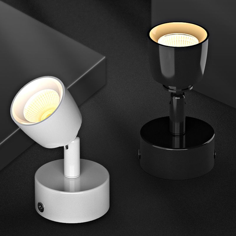 Contemporary 1 - Light Semi Flush Mount Adjustable Ceiling Flush in Black / White