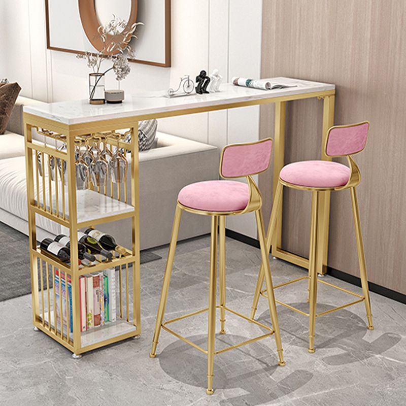 Industrial Armless Dining Stools Round Bar Stools with Metal Base