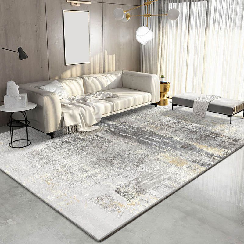 Brown Modern Carpet Striped Polyester Carpet Washable Carpet for Home Decor