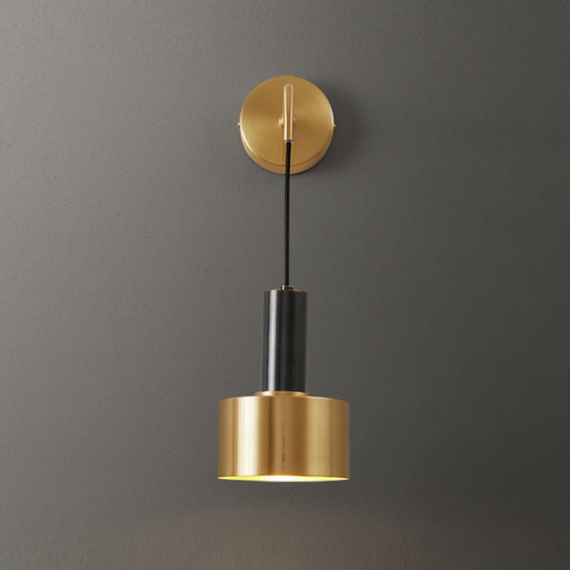 1 Light Cylinder Wall Sconce Modern Style Metal Sconces for Bedroom