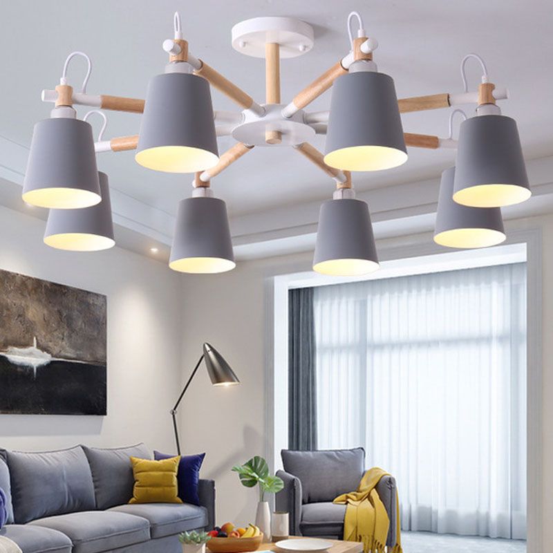 Gearceerde hangende kroonluchter simplistische metalen hanglampverlichting voor woonkamer
