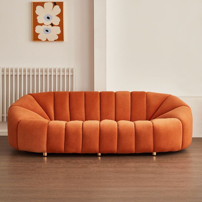 Scandinavian Biscuit Back Sofa 3-Seater Sloped Arm Settee - 82.7" Wide