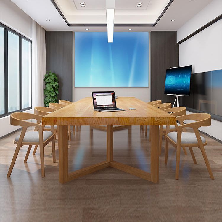 Solid Wood Rectangular Meeting Table Office Modern Writing Desk