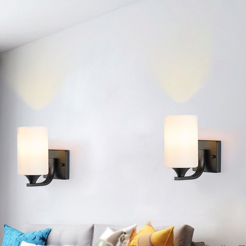 Contemporary Wall Sconce Glass Shade Sconce Lighting for Bedroom