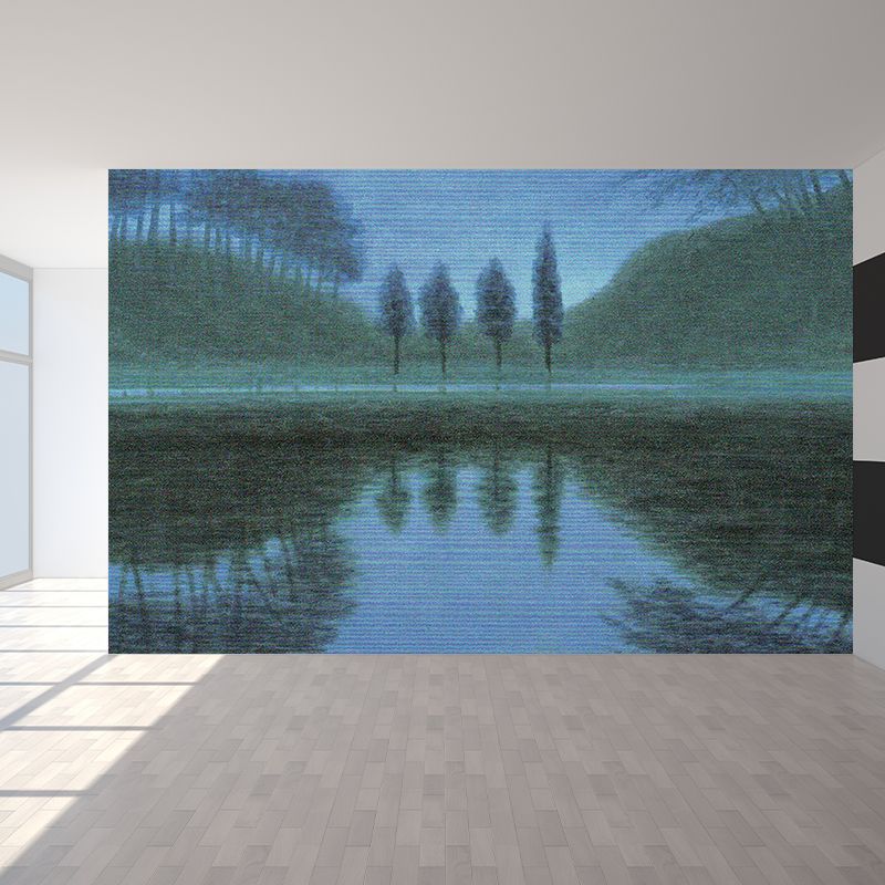 Contemporary Woodland Wall Mural Green Girls Bedroom Wall Covering, Personalized