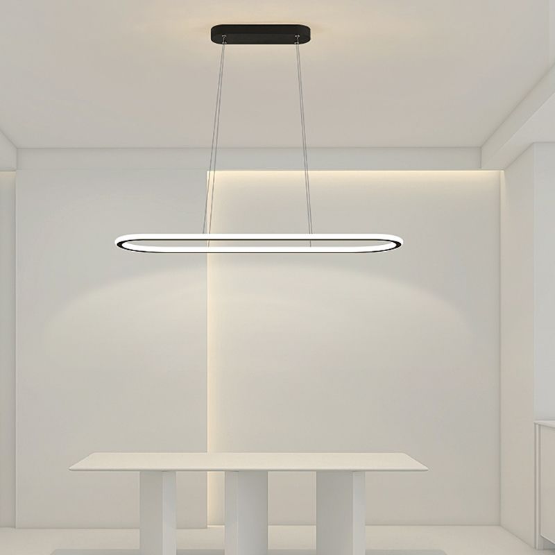 Simple Modern Nordic Style LED Hanging Island Pendant Light for Dining Room Office