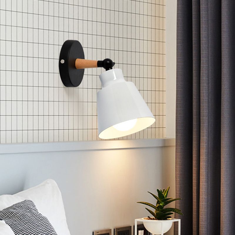 Contemporary Wood Wall Light Flush Mount Macaron Lighting for Living Room