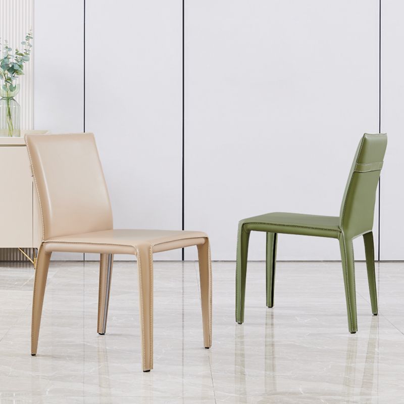 Modern Style Dining Chairs Armless Dining Chair with Metal Legs for Kitchen
