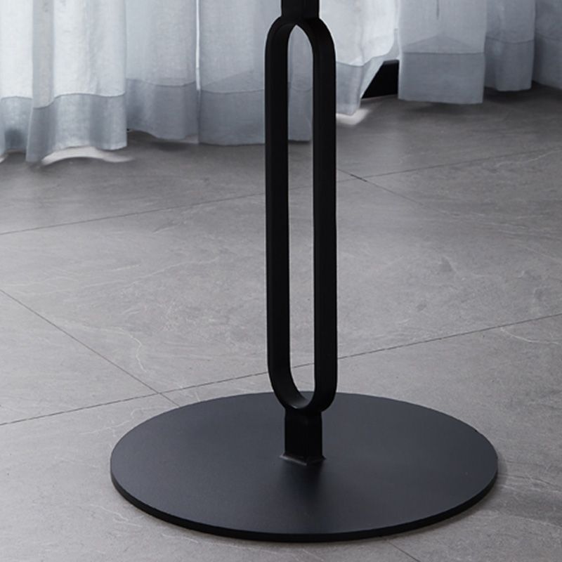 Stone Top Accent Side Table Round Pedestal Living Room Metal Corner Table
