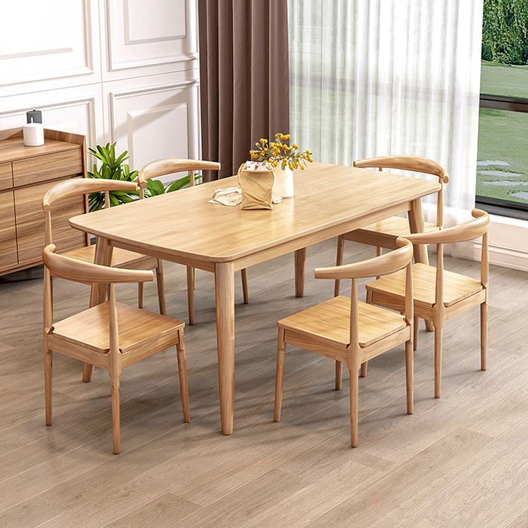 Contemporary Style Dining Table with Solid Wood Dining Table and Chairs for Home Use