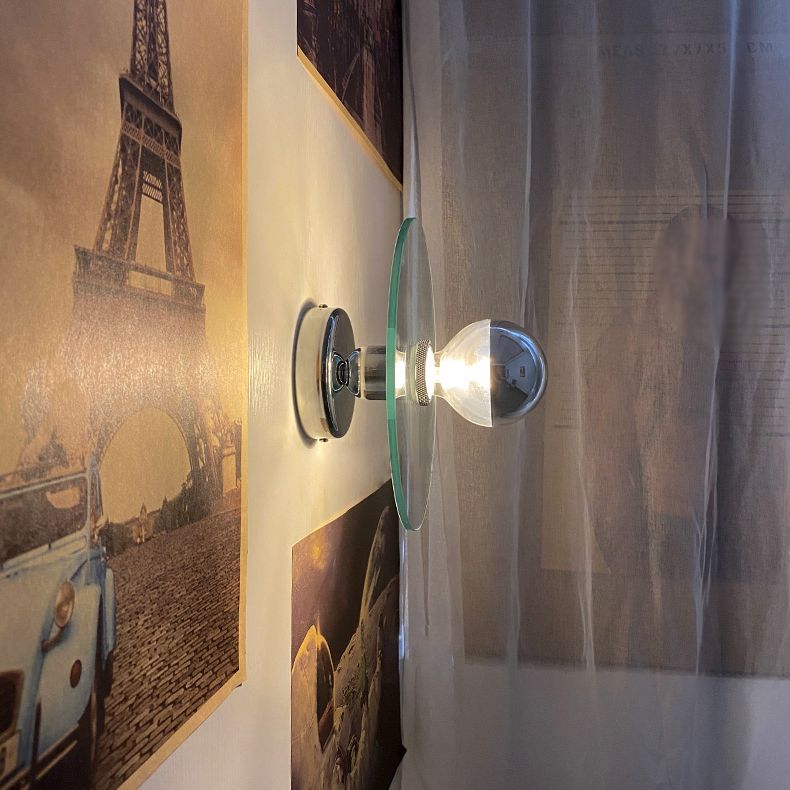 Circle Sconce Light Freeture in stile Contemporary Glass Clear Wall Lighting Freet