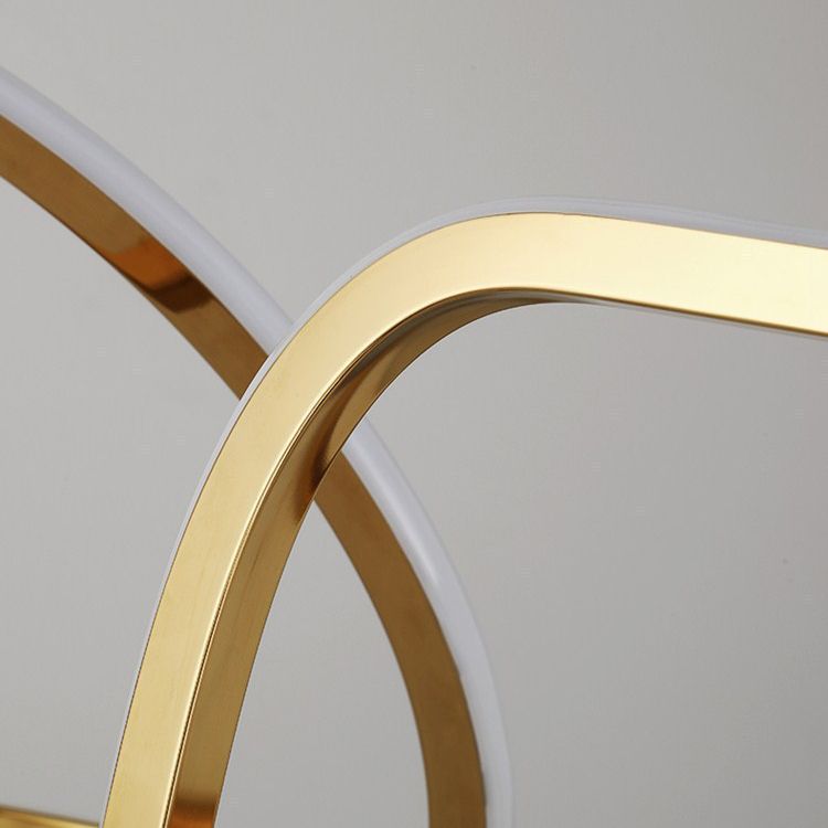 Linear Shape Metal Chandelier Light Modern Multi Lights Chandelier Light Fixture in Gold