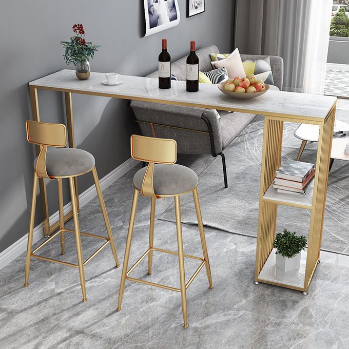 Contemporary Bar Table Bar Height Rectangle Pub Table for Breakroom