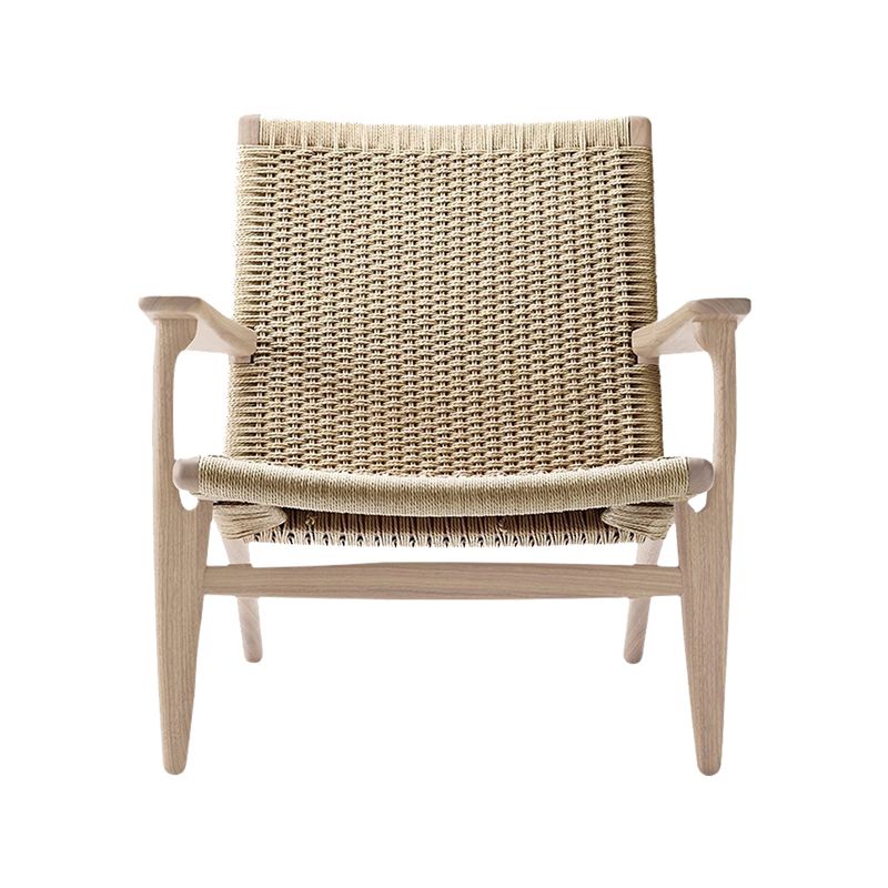 Solid Wood Frame Lounge Chair Arms Include Chair for Living Room