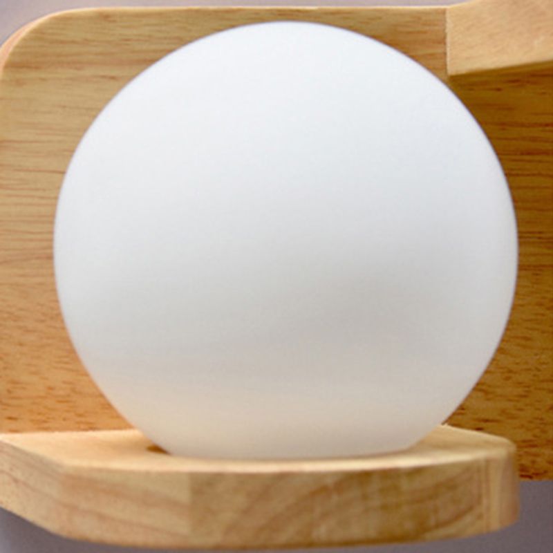 1-Licht geometrische Wandleuchten moderne einfache Style Holzwandbeleuchtung in braun und grün