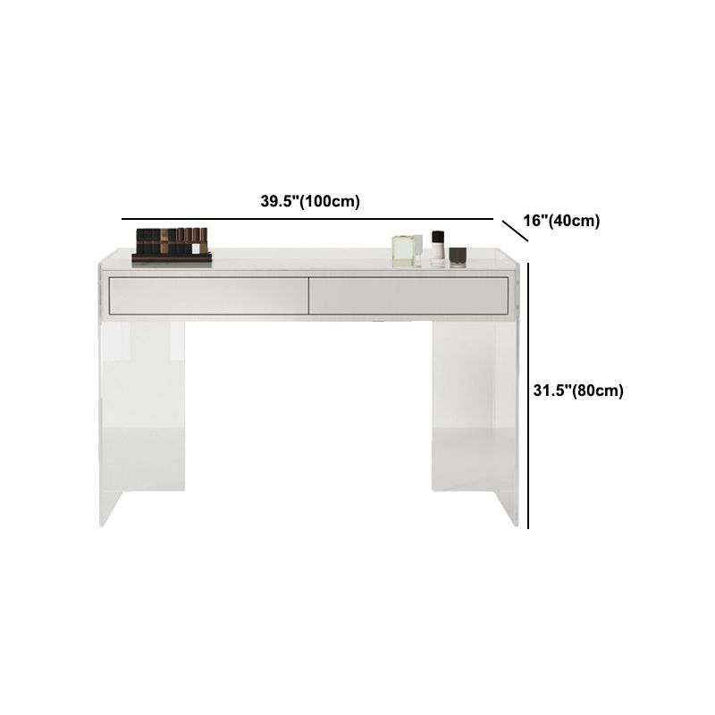 White Make-up Vanity with 2 Drawers and Stool for Bedroom 31.5" High