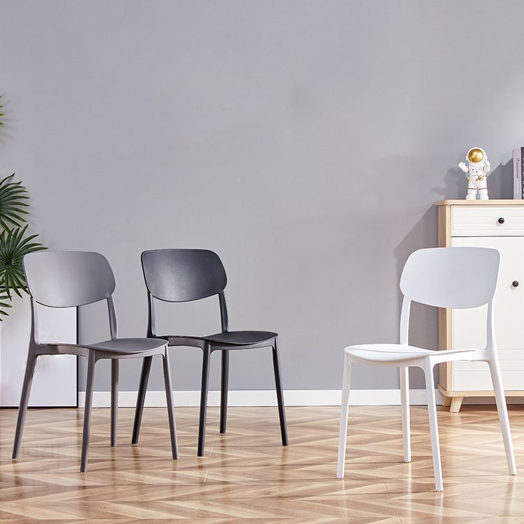 Contemporary Plastic Dining Chair Open Back Dining Side Chair for Kitchen