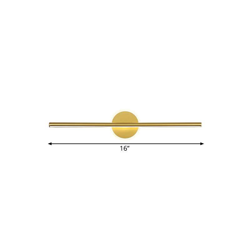 Metall linear und runde Eitelkeitswandlicht Minimalismus LED -Wandleuchte in Gold, 16 "/23,5" /31,5 "breit