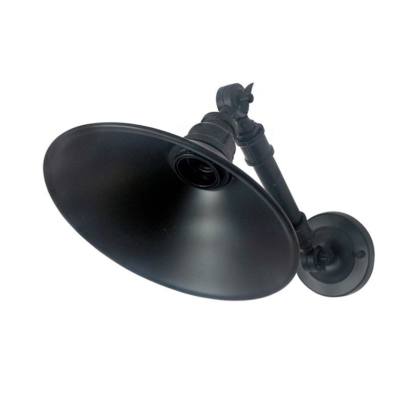 Industrial Cone Shape Wall Mount Light Fixture Metal Sconce Lamp in Black for Dining Room