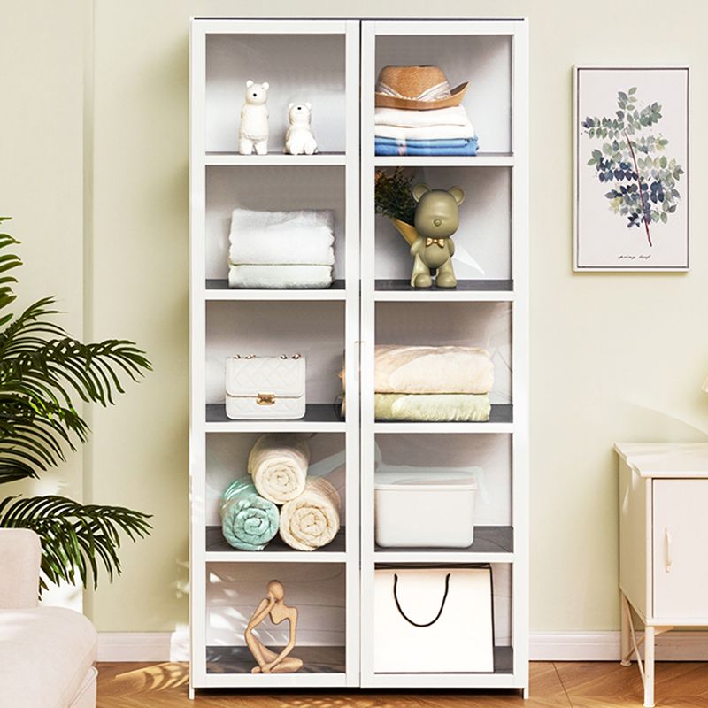 Modern Wood Accent Cabinet, Rectangle Lacquered Storage Cabinet, White