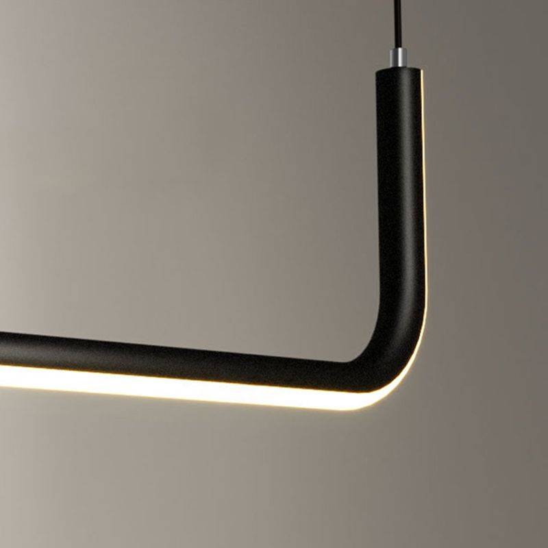Linear Shape Pendant Lights Contemporary Style Metal Pendant Lighting Fixtures