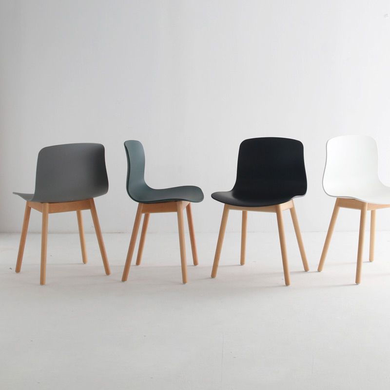 Contemporary Style Dining Armless Chair Wooden Dining Side Chair for Kitchen