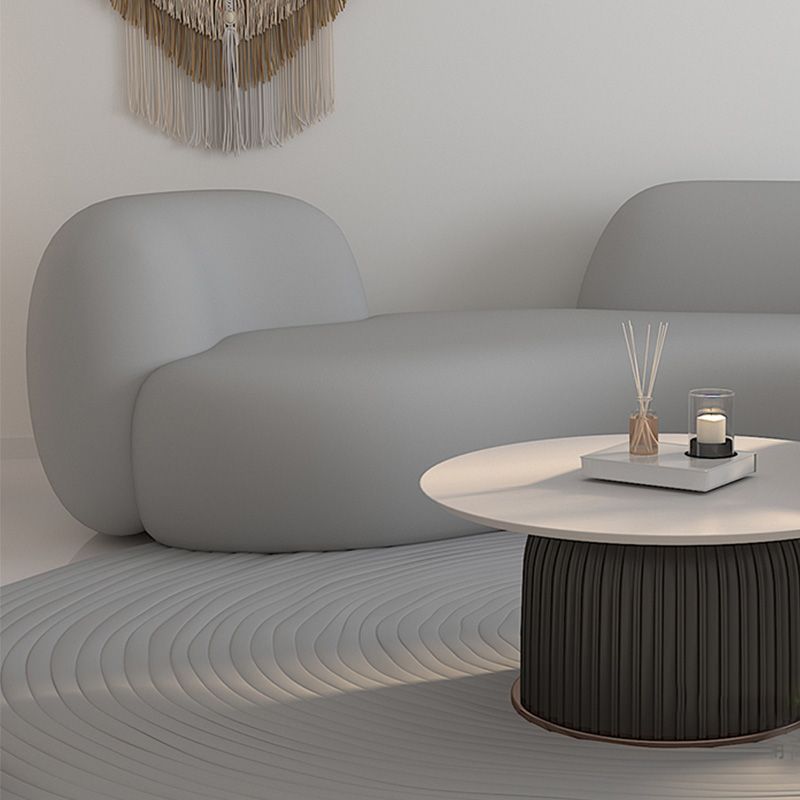 Curved Loveseat Sofa Contemporary Style Unique Seating for Living Room