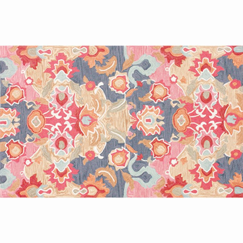 Alfombra bohemia colorida alfombra de estampado multicolor lavable sin deslizamiento alfombra resistente a manchas para sala de estar