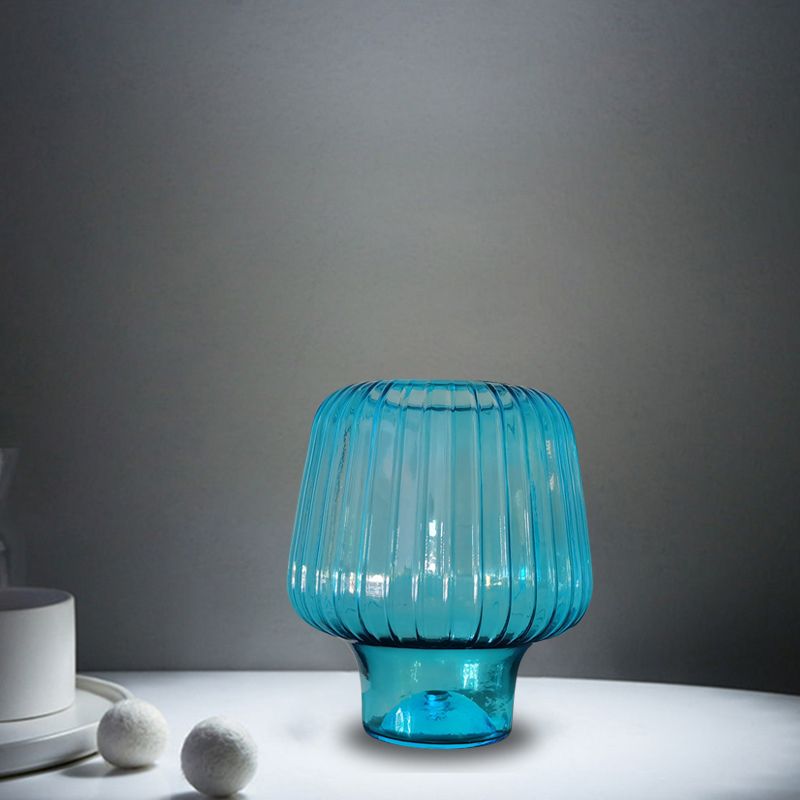 Glass Mushroom Table Lamp Nordic 1-Light Nightstand Light with Open Top for Bedroom