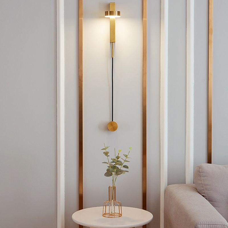 Zeitgenössische einfache Metallwand -Wandleuchte einzelnes Licht rotierendes Wandlicht für Wohnzimmer